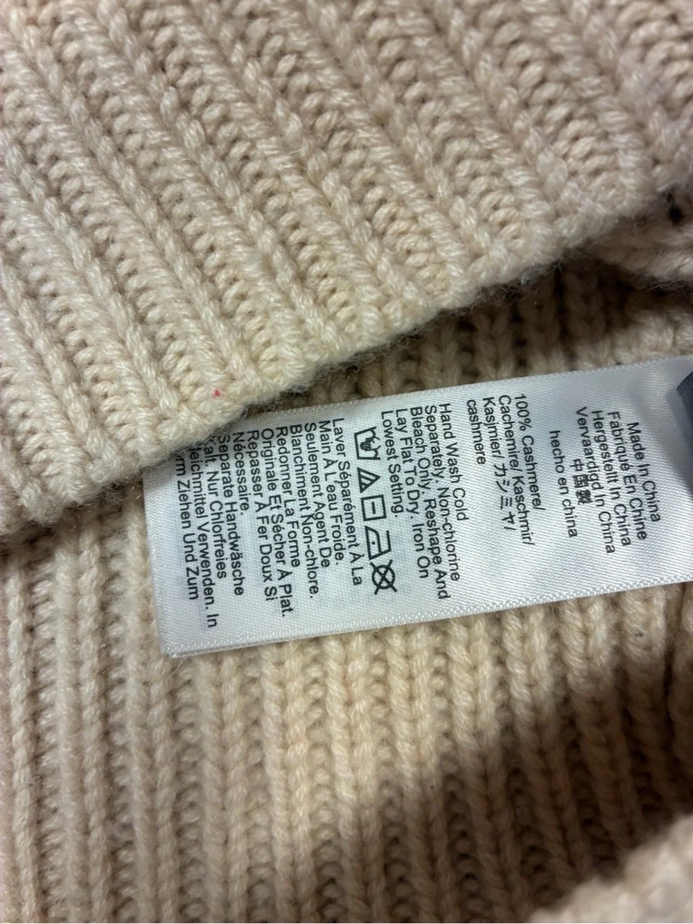 J.Crew 100% Cashmere Chunky Cream Cable Knit Mock Neck Sweater